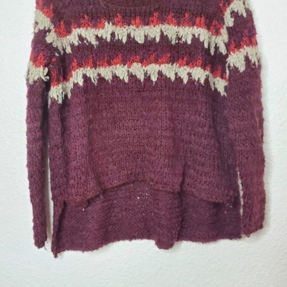 Free People Baltic Fair Isle Sweater in Berry Combo - Picture 10 of 11